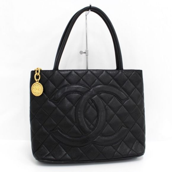 CHANEL Reissue Tote Matelasse Caviar Skin Black with Gold Hardware